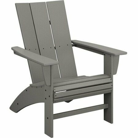 POLYWOOD AD620GY Slate Grey Modern Curveback Adirondack Chair 633AD620GY